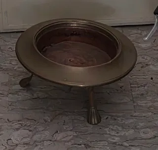 Braciere antico in metallo e ottone