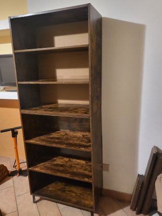Libreria Organizer 6 Ripiani Legno Metallo