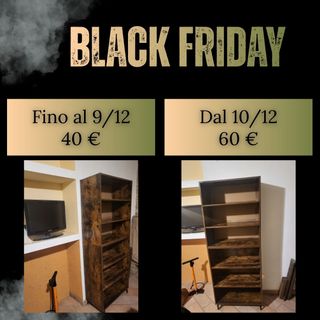 Libreria Organizer 6 Ripiani Legno Metallo