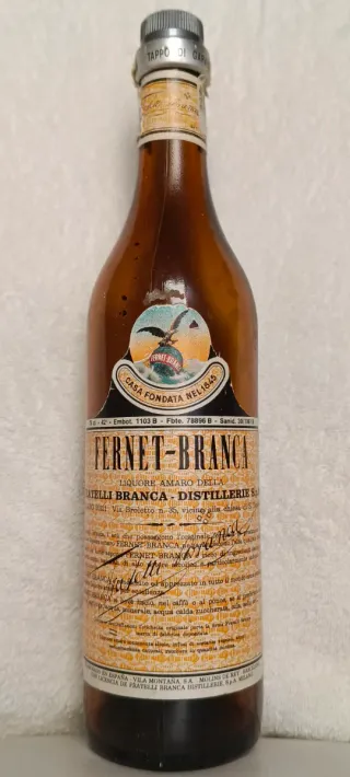 Botella Fernet Branca Licor Amargo
