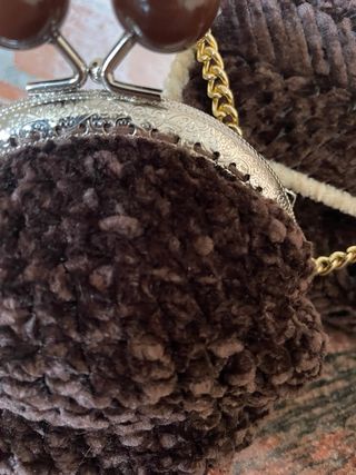 Borsetta Marrone Handmade Tessuto Morbido