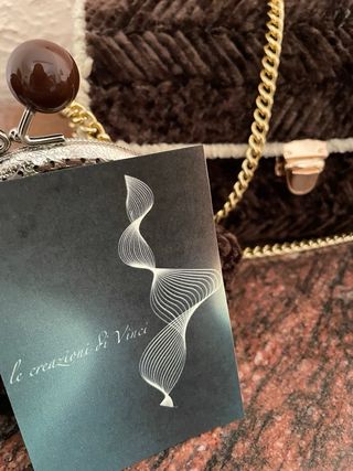 Borsetta Marrone Handmade Tessuto Morbido