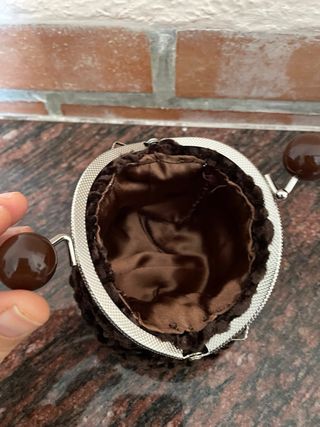 Borsetta Marrone Handmade Tessuto Morbido