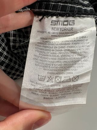 Camisa cuadros L hombre negra