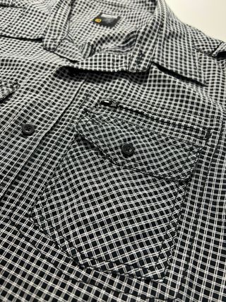 Camisa cuadros L hombre negra