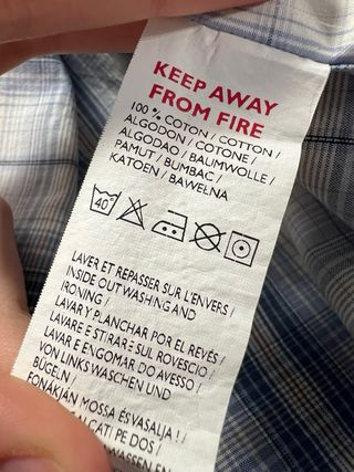 Camisa cuadros L hombre negra