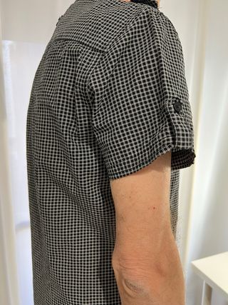 Camisa cuadros L hombre negra