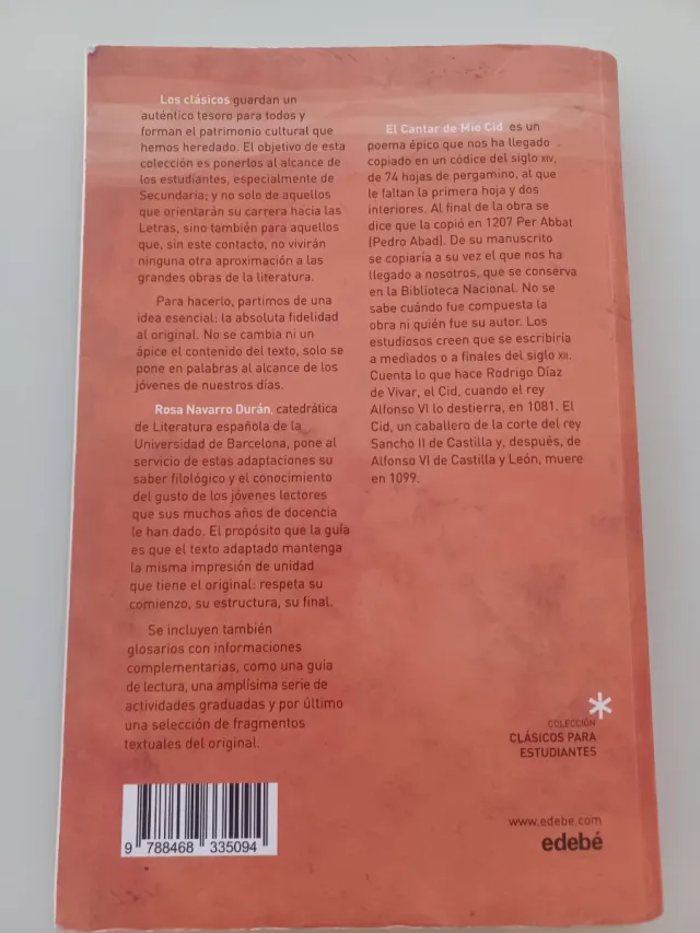 Clásicos para Estudiantes: EL CANTAR DE MIO CID...