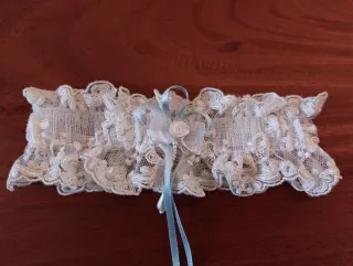 Liga de Novia Encaje Blanco