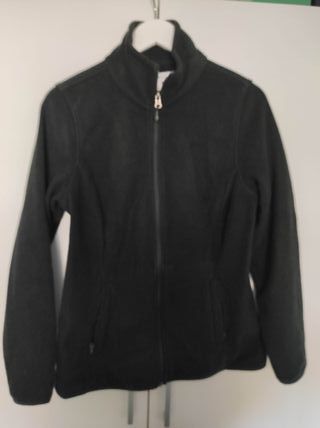 Chaqueta polar mujer cremallera negra