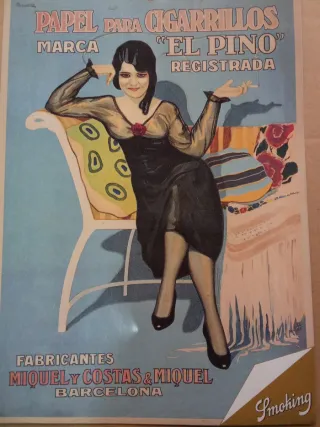 Cartel El Pino Papel Cigarros Miquely Costas