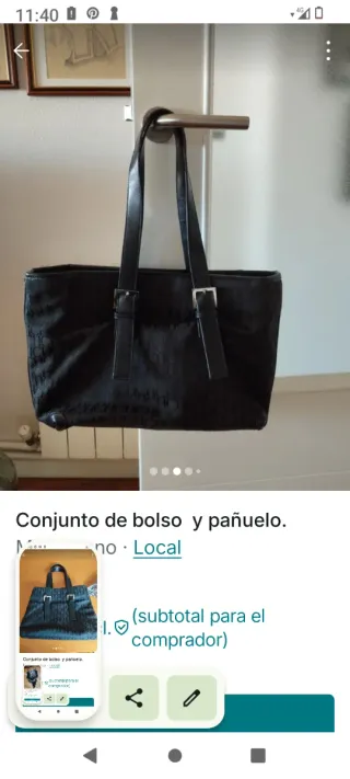 Conjunto bolso y pañuelo negro