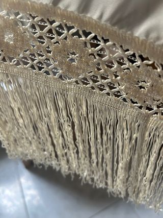 Chal gasa antiguo beige/blanco