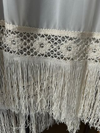 Chal gasa antiguo beige/blanco