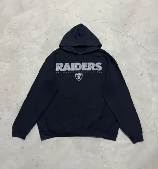 NFL felpa cappuccio vintage USA raiders nera tg L