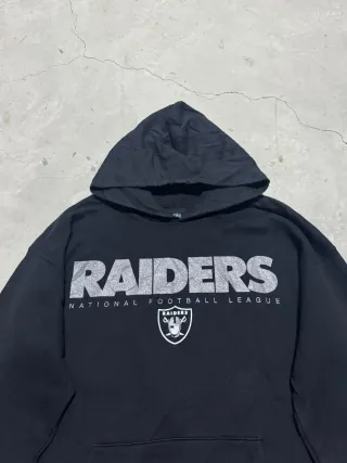 NFL felpa cappuccio vintage USA raiders nera tg L