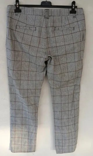Pantalone sartoriale donna vintage, tg L, a quadri