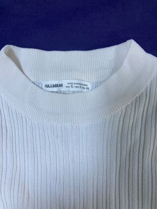 Pull&Bear Blusa Manga Larga Beige