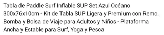 Tabla Paddle Surf Azul Completa