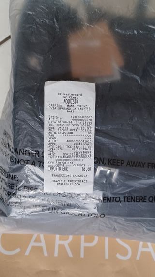 Zaino Carpisa nero nuovo con cartellino