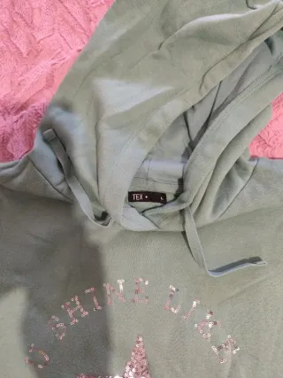 Sudadera verde claro mujer con capucha