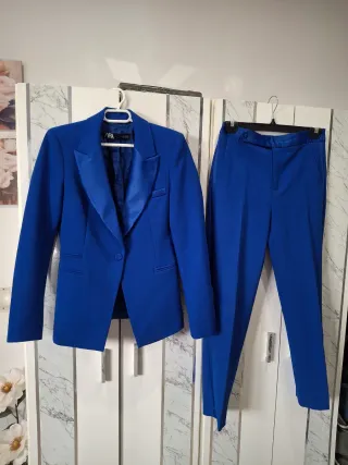 Traje fiesta smoking Zara azul