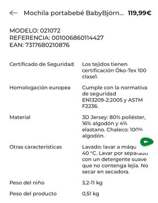 Mochila Portabebés BabyBjörn Beige