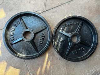 2 discos Weider 10kg 50mm