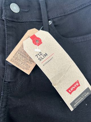 Vaqueros Levi's 712 Slim Negros Talla 26x30