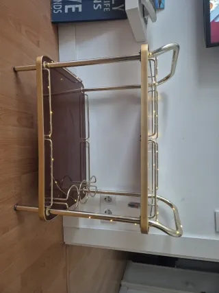 Regalo vasos. Carrito bar camarera años 70