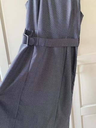 abito con giacca grigio con piccoli pois