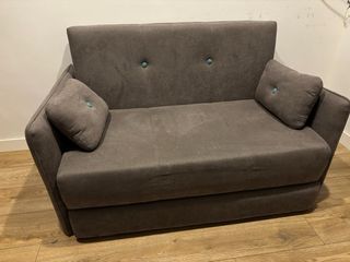 Sofá cama extensible 2 plazas gris oscuro