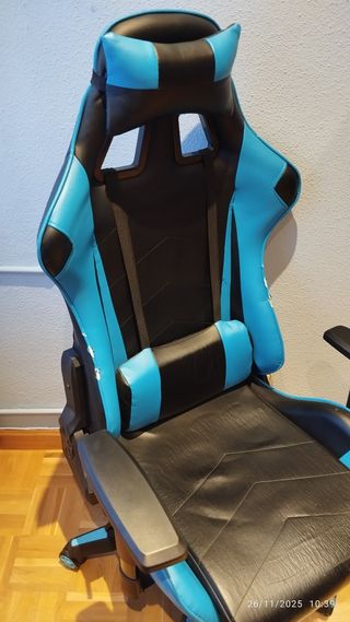 Silla Gaming Escritorio Azul y Negro