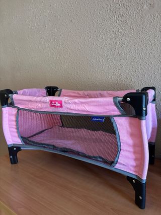 Cuna de juguete plegable rosa