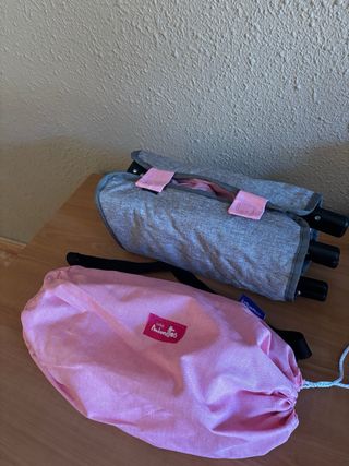 Cuna de juguete plegable rosa