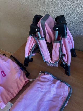 Cuna de juguete plegable rosa