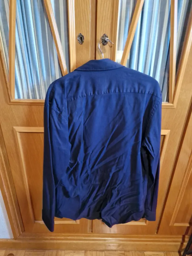 Camisa Zara Hombre Talla L Azul Marino