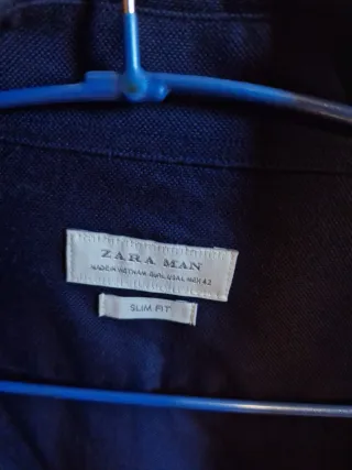 Camisa Zara Hombre Talla L Azul Marino