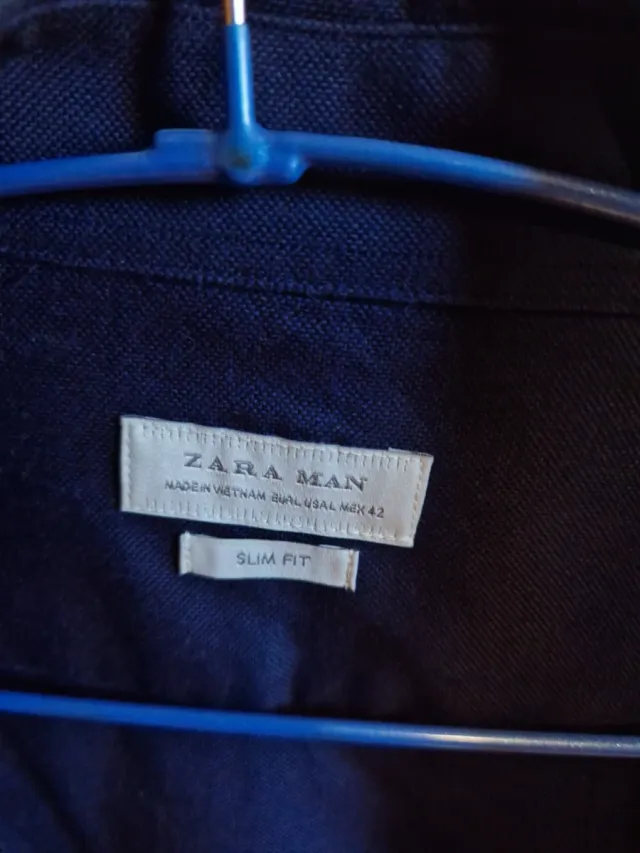 Camisa Zara Hombre Talla L Azul Marino