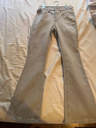 Pantalón Brownie Talla 34 Gris Tachuelas