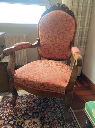 Butaca vintage madera y tela (tengo 2)