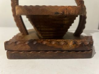 Cesto Pieghevole in Legno Decorato