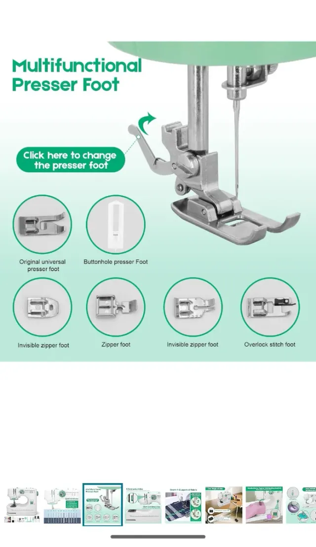 Macchina da cucire nuova con accessori