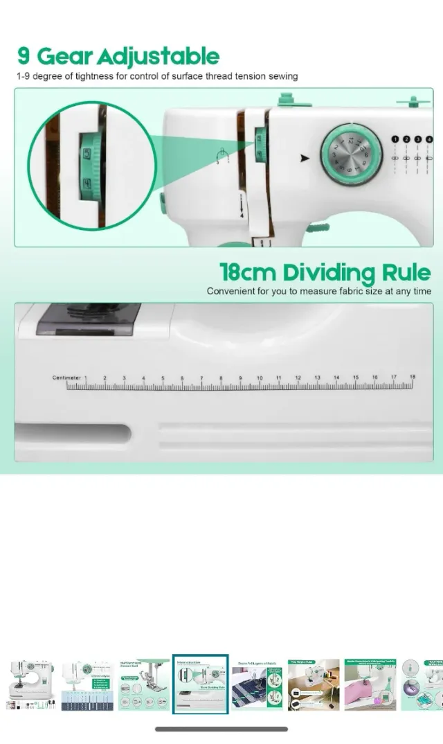 Macchina da cucire nuova con accessori