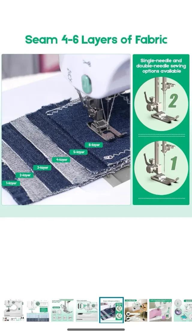 Macchina da cucire nuova con accessori