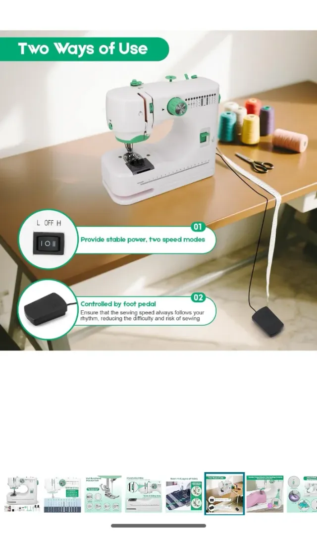 Macchina da cucire nuova con accessori