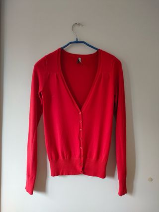 Cárdigan rojo Bershka