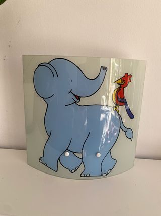 Lámpara infantil elefante y pájaro