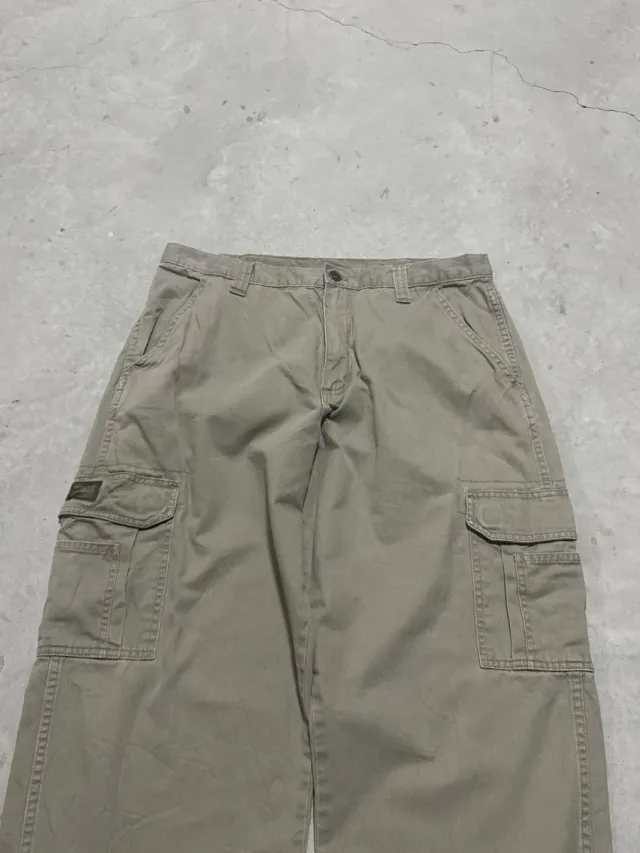 Wrangler pantalone cargo vintage uomo beige 34x31