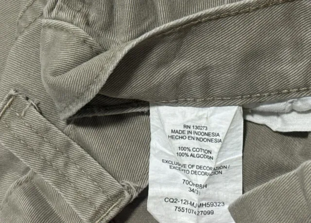 Wrangler pantalone cargo vintage uomo beige 34x31